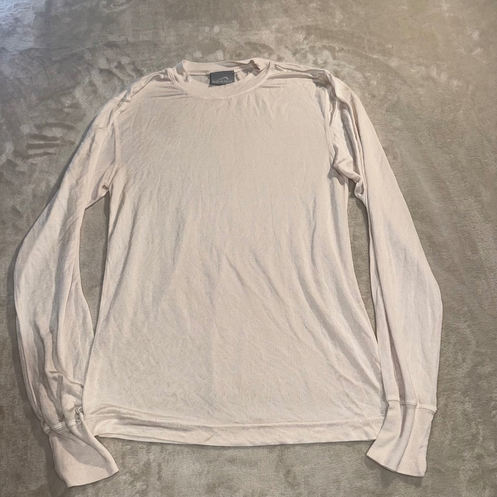 Polar Edge Mens Cream Long Sleeve Base Layer Crew Neck Top XAC-481 Size Small